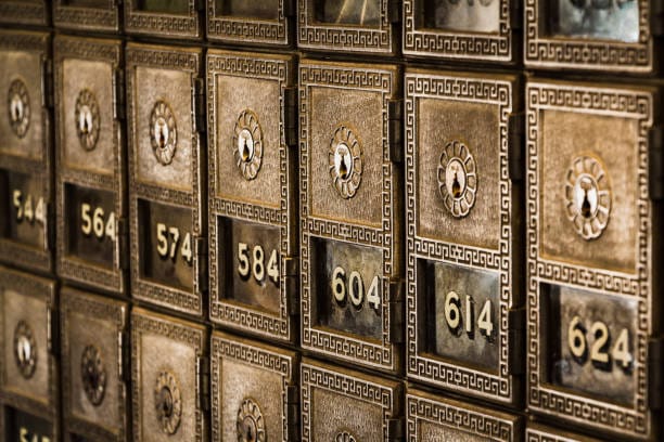 Vintage safe deposit boxes